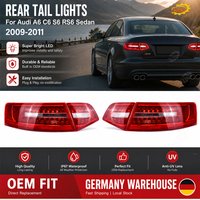 Dla Audi A6 C6 S6 RS6 Sedan 2009-2011 Zestaw Tylnych Świateł LED - Światło Hamowania, Wsteczne, Postępowania, Części Zamienne do Tylnych Lamp Samochodowych