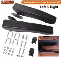 1 Pairs of Car Adjustable Seat Armrest Shock Resistant PU Sponge Black Universal for Automobiles Trucks Adjustable Armrest