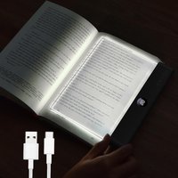 LED-Buchleuchte mit flachem Panel, USB-Aufladung, Augenschutz, Nachtsicht-Leselampe für Studenten, Innenbereich, 2-in-1-Nachtlichter