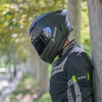 LS2 DRAGON FF807 Full Face Motorcycle Helmet Carbon Fiber Monocoque Dual Visor Large Spoiler ECE Certified for Men Adult Spo