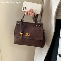 sac à main luxe sacs marques luxes Sacs à main rétro à poignée supérieure pour femmes, de bonne qualité, de styliste, de luxe, en forme de rabat, en daim PU, à bandoulière, nouvelle collection hiver