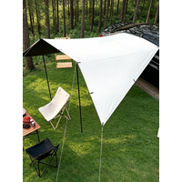 Portable Car Side Sunshade Tent Outdoor Picnic Camping Waterproof UV Protection Black Glue Windproof Portable Camping Canopy