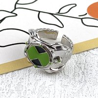 Anime Ben 10 Omnitrix Cosplay Ring Unisex Punk Goth Trendy Cartoon Personality Finger Rings Jewelry Accessories Gift