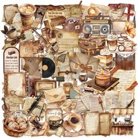 50/100PCS Transparent Retro Cafe Sticker Pack Waterproof Transparent PET Decorative Guitar Notebook Stationery Stickers