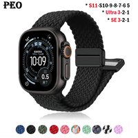 Braided Nylon Strap For Apple watch Band Ultra 3-2 11 10 42mm 46mm 49mm 40mm 41mm 44-45mm Bracelet iWatch Series 9 8 7 6 SE Band