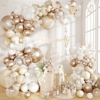 Sand White Champagne Gold Clear Balloons Arch Kit for Bridal Shower Babyshower Birthday Wedding Anniversary Party Decor Supplies