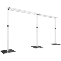 3X6M Double Crossbar Pipe&Drape Backdrop Stand Applicable To Centers for Wedding Curtain Decoration Portable Aluminum Pipe Kit