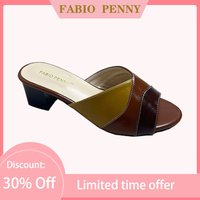 FABIO PENNY African Mom 2026 New Color-Plaid Sandals for Women, Casual Outdoor Elegant Slippers party shoes Simple Design
