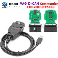 VAG K CAN Commander 1.4 FTDI PIC18F25K80 K+CAN 1 4 OBD 2 OBD2 Auto Car Diagnostic Tools Interface COM K-line Cable for VW/AUDI
