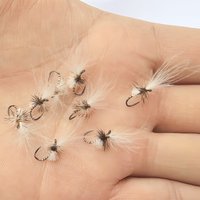 5PCS #20 Barbless CDC Parachute Dry Fly Rooster Hackle Artificial Emeger Insect Bait For Trout Grayling Perch Bass Fishing Lure