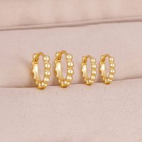 Elegant Ball Round Earrings for Women Luxury Stainless Steel Hoop Vintage Wedding Engagement Aesthetic Jewerly aretes 8MM/6MM