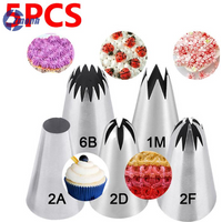 New!5-Piece Large Size Cake Decorating Piping Tips Set Durable Stainless Steel For Icing Fondant Cupcake Decoration