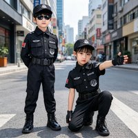 SWAT Police Costume Policeman Uniform Set with Hat Belt Gloves, Halloween Carnival Christmas Party Cosplay Outfit Dress Up