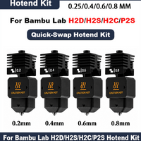 0,4 mm gehärteter Stahl Hotend-Kit für Bambu Lab H2D H2S H2C X2D P2S, Schnellwechsel-Hochtemperaturdüse, 3D-Drucker-Extruder-Ersatz