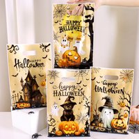 10/20/50pcs Happy Halloween Gift Bags Horror Ghost Pumpkin Print Candy Bags for Youngester Trick or Treat Halloween Party Decor