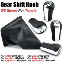 5 6 Speed Gear Shift Knob Lever Shifter Stick Gaiter Boot Cover for Toyota Corolla 1998-2003 AYGO Verso RAV4 YARIS VITZ