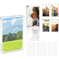 10/20/30Pcs Blank Photo Frame Acrylic Refrigerator Magnetic Frame Mini Magnetic Refrigerator Photo Picture Frames Display Frame