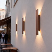 Modern LED Wall Light Up & Down Lighting, Gold & Coffee Finish, Indoor/Outdoor Waterproof Options for Porch, Garden, Garage