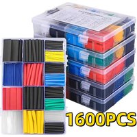 1600/127pcs Heat-shrink Tubing Thermoresistant Tube Heat Shrink Wrapping Kit Electrical Connection Wire Insulation Sleeving