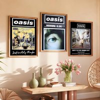 Band O-Oasis-S Poster Paintings Self Adhesive Prints Home Bedroom Living Room Decor Vintage Gift
