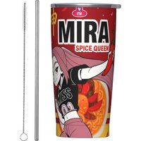 kpop demon hunters ramen mira Tumbler With Straw Stainless Steel Tumblers Cup Double Wall Vacuum Insulated for Cold Or Hot 20oz