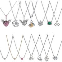S925 Silver New Sparkling Love Trio Clover Necklace Neck Accessories Women's Set Light Luxury Niche Collar Chain Accessories