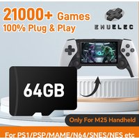 64G M25 Game TF Card Built in 21000+ Games 26 Emulators for PS1/PSP/N64/SS/SNES Game Card for M25 Portable Handheld Game Console