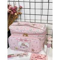 Large Capacity Women's Makeup Bag 2025Mikko Collaborative Cute Animal Wash Bag Square Handbag Waterproof Storage Organizer