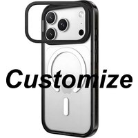Camera Ring Stand Impact Bumper Acrylic Border Phone Cover for IPhone 12 13 14 15 16 17 Pro Max Case for IPhone 17Pro