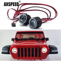 AXSPEED Headlights Angel Eyes LED Lamp for Axial SCX10 III AXI03006 AXI03007 Jeep JT Gladiator JLU Wrangler 1/10 RC Crawler Car