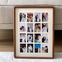 Walnut Wood A3 Photo Frame Display Stand for DIY 16-Grid Couple Wedding High-grade Big Picture Frame Home Desktop Decor Gift