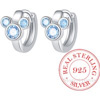 Korean 925 Sterling Silver Cute Zircon Crystal Mickey Hoop Earrings for Women S925 Wedding Party Jewelry Gift Aretes De Mujer