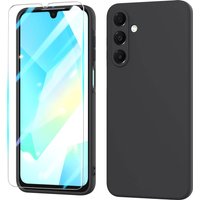 Silicone Case for Samsung Galaxy A56 A36 A16 A06 5G A15 A05 A55 A35 Soft Shockproof Protection Phone Cover with Tempered Glass