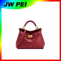 JW PEI 2026 Pillow Bag with Lock Clasp Women's Small Handbag Work Commute Shoulder Bag Crossbody Design with Stitching Details