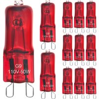 10PCS G9 Infrared Heat Lamp Bulbs for Reptile, Red Light UVA Reptile Heat Lamp 2 Pin Base Mini Reptile Light Bulb Replacement