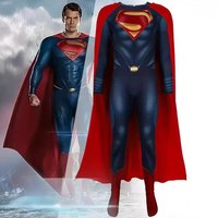 Superman Cosplay Costume Hero Man Of Steel Clark Kent Bodysuit Jumpsuit Adult Halloween Carnival Party Outfit Apparel Suit Stage