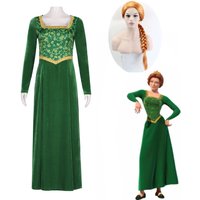 Anime Princess Green Dress Fiona Dress Shrek Cosplay Costume Halloween Fancy Fantasy Party Suit Roleplay for Adult Woman