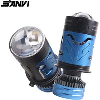 Sanvi 2PCS MINI H4 BI LED Projector Lens Car Headlight Bulb CSP Chips Spotlight High Low Beam Led H4 Motor Motorcycle Lamp