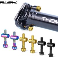 RISK Bike Screws 2pcs M5*30/40mm Titanium Alloy Bicycle Seat Post Fixing Bolts MTB Road Bike Seatpost Saddle Fixed Screws
