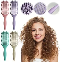 Curl Define Styling Brush Hollow Out Detangling Comb For Wet Dry Curly Hair Shaping Barber Hairdressing Tool