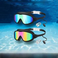 Children's Swimming Goggles High Definition Waterproof Anti-Fog Large Frame Diving Eye Protection Professional Glasses for Bo...