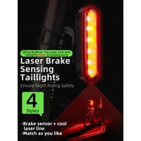 AliExpress West Biking WEST BIKING Bike Taillight Laser Brake Sensing Rear Light IPX5 Waterproof USB Charging Bike Light MTB Road Bicycle Accessories