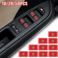 10 20 50 PCS Epoxy Morocco Flag Sticker Car Interior Decoration Decal for Tesla Model 3 Peugeot 3008 Mercedes Benz Badge