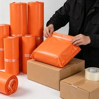 100 durable orange thick express bags, clothing packaging bags, packaging and transportation logistics bags
