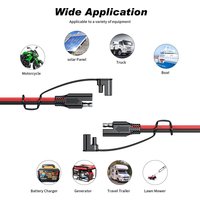 Battery Charging Cable SAE To SAE 12V-36V Car Extension Cable 16AWG Car Battery Solar Cables Plug Wire Connector Cable