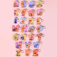 1/26Pcs Disney 26 Winnie The Pooh Letters Acrylic Keychain Cute Backpack Pendant Bag Charms Accessories Decoration Holiday Gifts