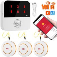 Tuya WiFi Wireless Caregiver Pager Patient SOS Call Button Lift Alert Systems For Seniors Disabled Patients Elderly At Home