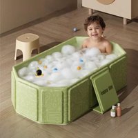Faltbare Babybadewanne, verdickt, groß, tragbar, PVC, Kinderwanne, zusammenklappbar, langlebig, für Neugeborene, Kinder, SPA, heiße Badewanne, 5 Bälle