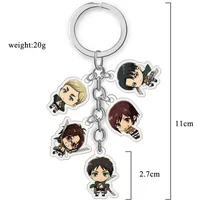 Attacks on Titan Anime Cartoon Key Chain Cute Doll Keychain Bag Accessories Pendant Fans Decoration Key Ring Jewelry Kids Gifts