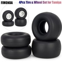 4Pcs RC Rubber Tires Wheels with Silencing Sponge for Tamiya 1/10 Frog Sand Scorcher Grasshopper Hornet Buggy
